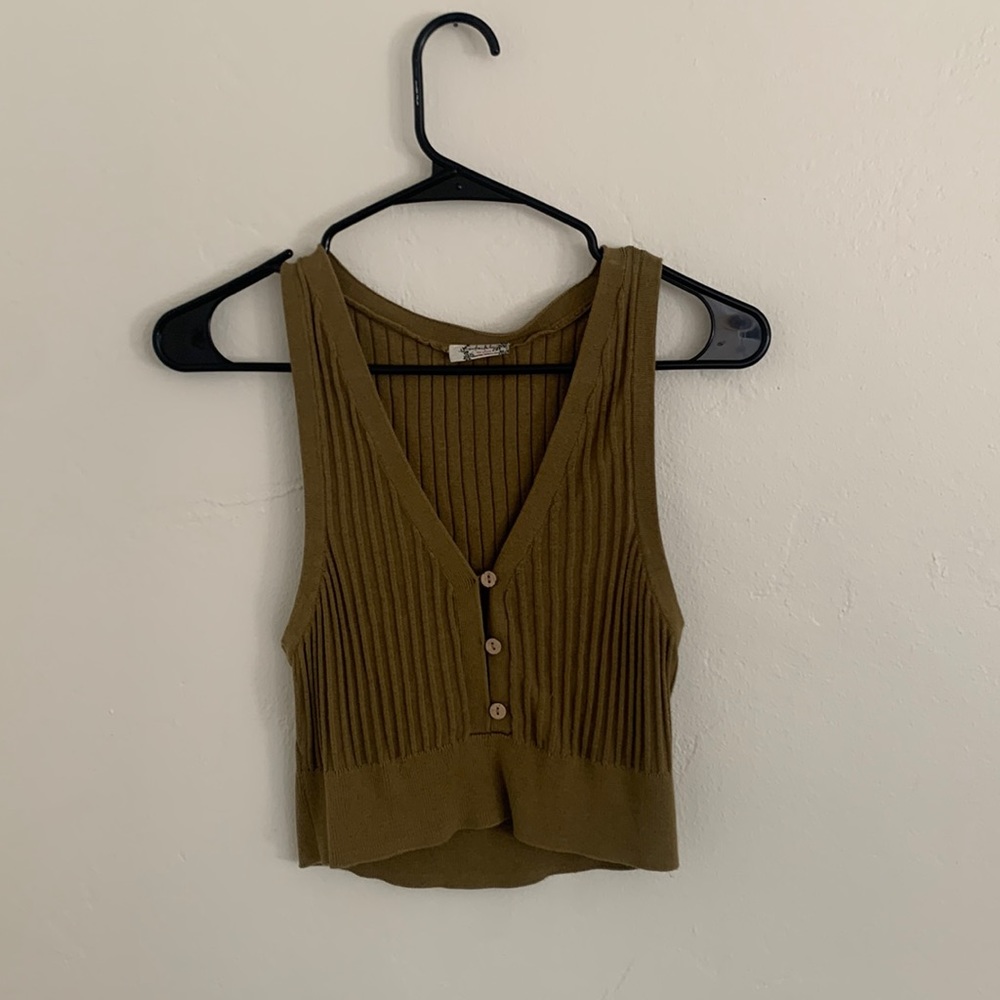 Olive Green Free People Crop